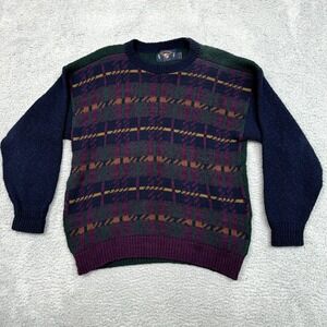 Lake Harmony‎ Sweater Mens L Blue Grandpacore Acedemia Retro Vintage Inspired